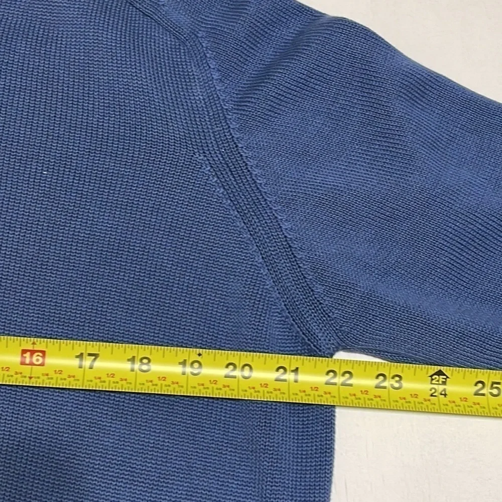 Gran Sasso Woman Blue V Neck Sweater Made in Italy Size 14 - Picture 4 of 9